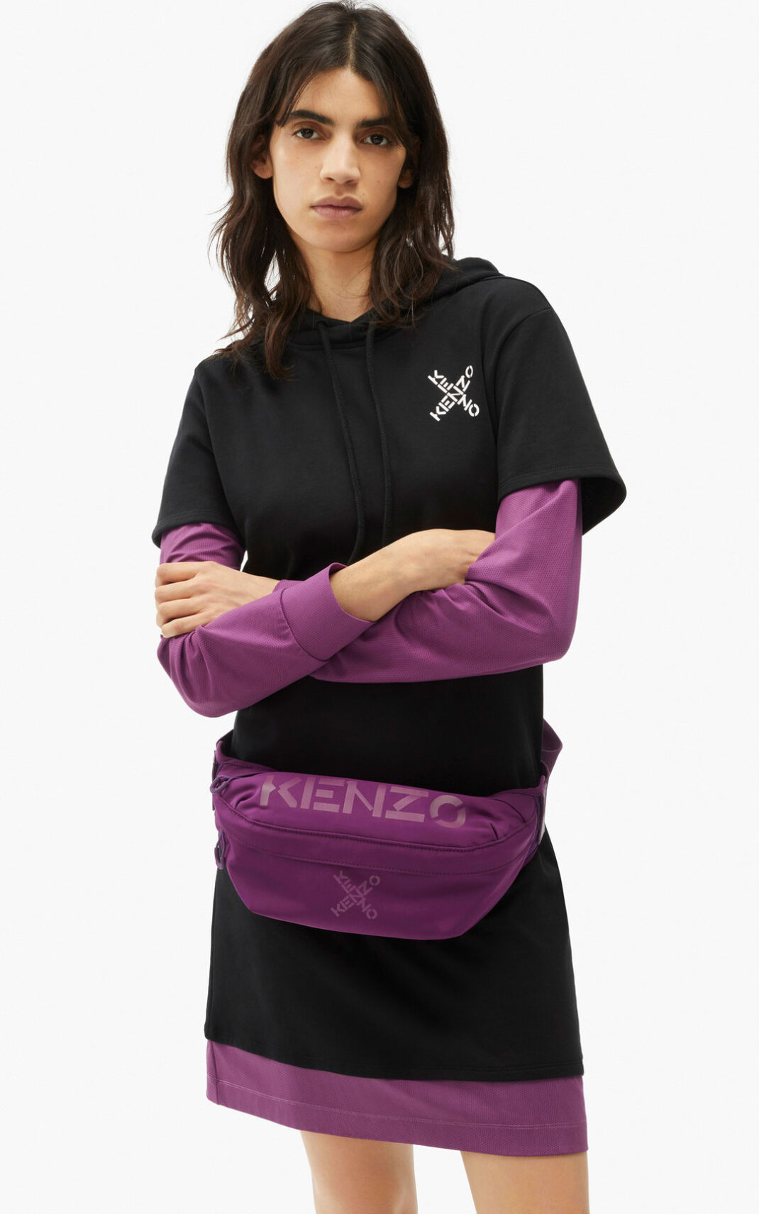 Kenzo Sport Moška Torbica Za Okoli Pasu Vijolična SI-6406882